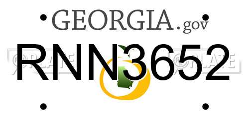 RNN3652 Georgia License Plate