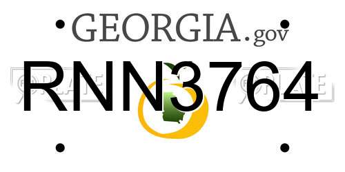 RNN3764 Georgia License Plate