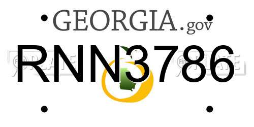 RNN3786 Georgia License Plate