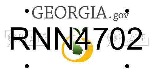 RNN4702 Georgia License Plate