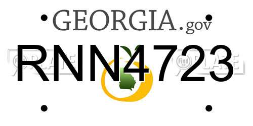 RNN4723 Georgia License Plate