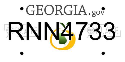 RNN4733 Georgia License Plate