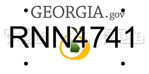 RNN4741 Georgia License Plate