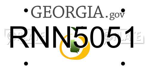 RNN5051 Georgia License Plate