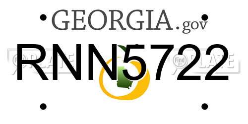 RNN5722 Georgia License Plate