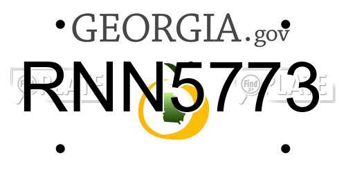 RNN5773 Georgia License Plate