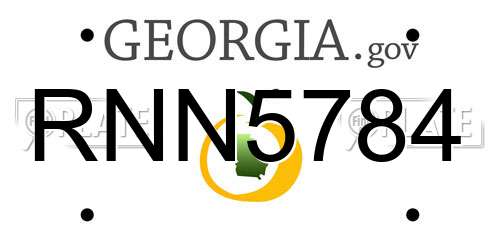 RNN5784 Georgia License Plate