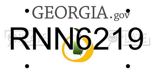 RNN6219 Georgia License Plate
