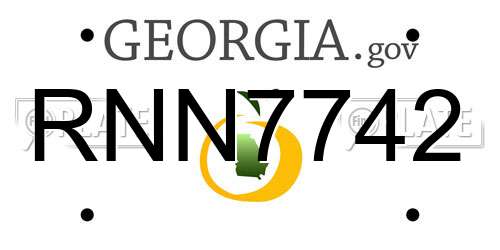 RNN7742 Georgia License Plate