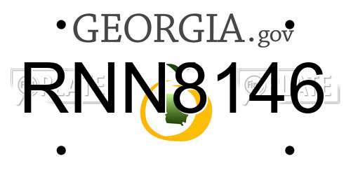 RNN8146 Georgia License Plate