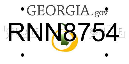 RNN8754 Georgia License Plate