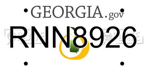 RNN8926 Georgia License Plate