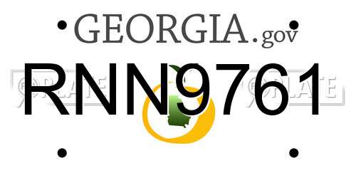 RNN9761 Georgia License Plate