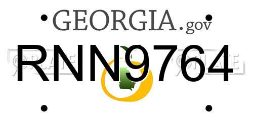 RNN9764 Georgia License Plate