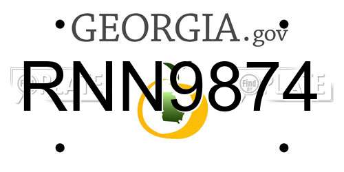 RNN9874 Georgia License Plate