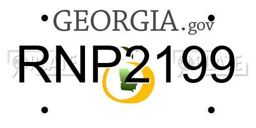 RNP2199 Georgia License Plate