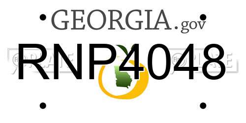 RNP4048 Georgia License Plate