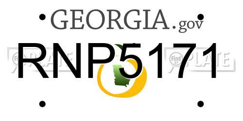 RNP5171 Georgia License Plate