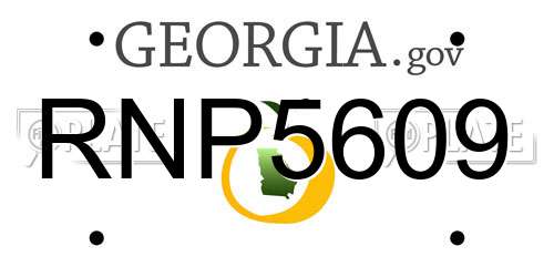 RNP5609 Georgia License Plate
