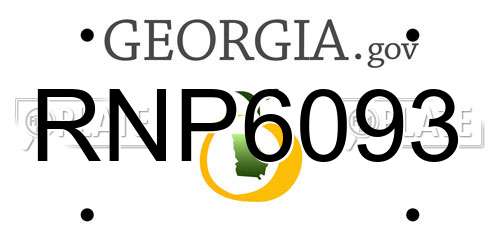 RNP6093 Georgia License Plate