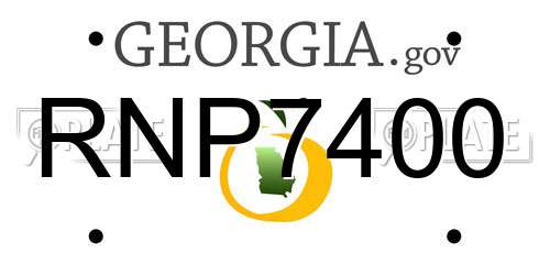 RNP7400 Georgia License Plate