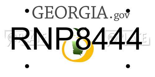 RNP8444 Georgia License Plate