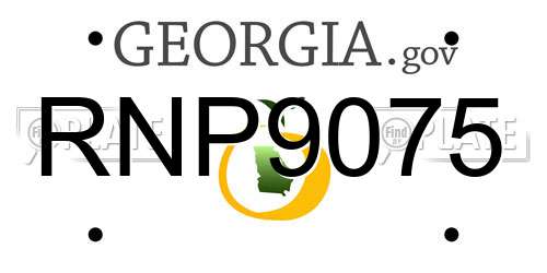 RNP9075 Georgia License Plate