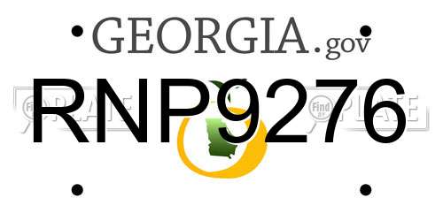 RNP9276 Georgia License Plate