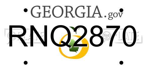 RNQ2870 Georgia License Plate