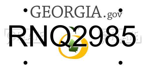RNQ2985 Georgia License Plate