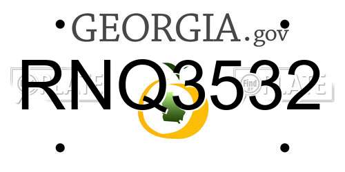 RNQ3532 Georgia License Plate