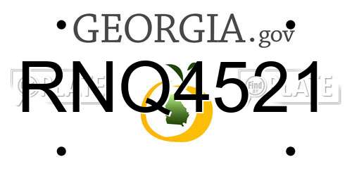 RNQ4521 Georgia License Plate