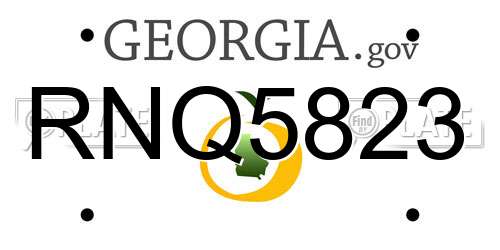 RNQ5823 Georgia License Plate