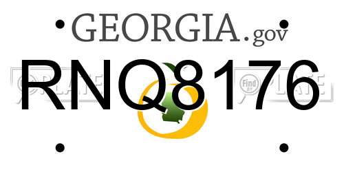 RNQ8176 Georgia License Plate
