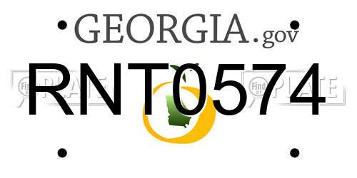 RNT0574 Georgia License Plate