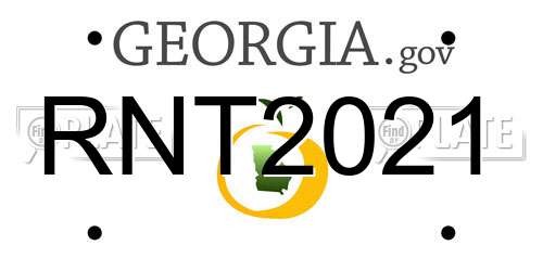 RNT2021 Georgia License Plate