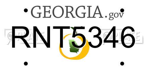RNT5346 Georgia License Plate