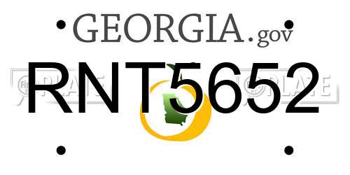 RNT5652 Georgia License Plate