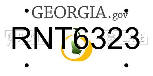 RNT6323 Georgia License Plate