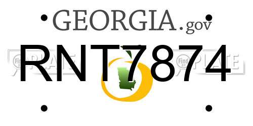 RNT7874 Georgia License Plate