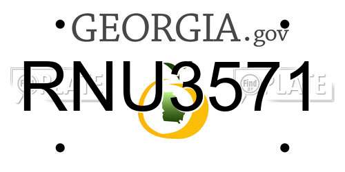 RNU3571 Georgia License Plate
