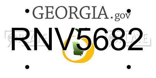 RNV5682 Georgia License Plate
