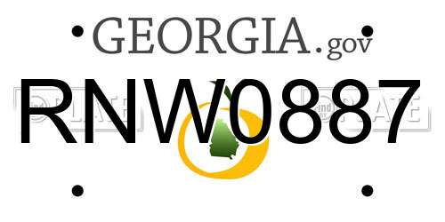 RNW0887 Georgia License Plate
