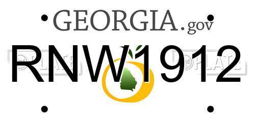 RNW1912 Georgia License Plate