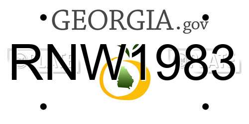 RNW1983 Georgia License Plate