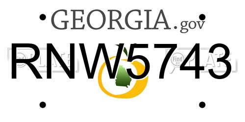 RNW5743 Georgia License Plate