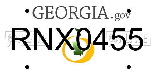 RNX0455 Georgia License Plate