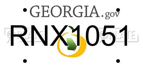 RNX1051 Georgia License Plate