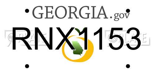 RNX1153 Georgia License Plate