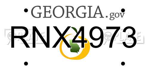 RNX4973 Georgia License Plate
